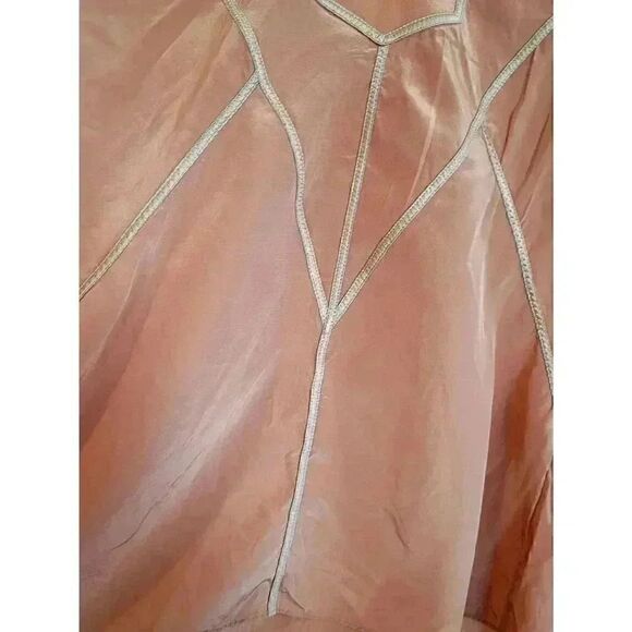 BCBGMAXAZRIA Women's Cantaloupe Silk Roll Tab Sleeves Top - Picture 3 of 9